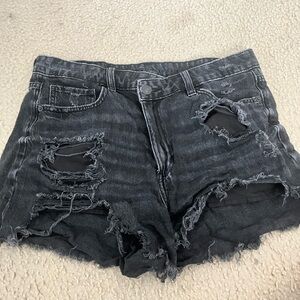 Black ripped jean shorts!
